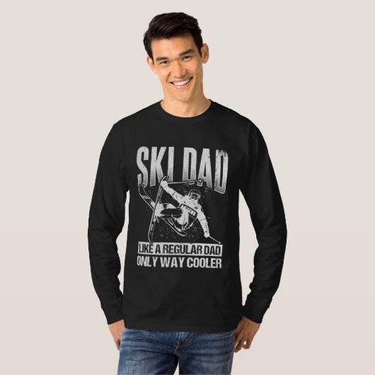 Ski Dad Cool Dad Best Dad Mountains Skiing Winters Tシャツ (正面フル)