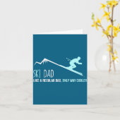 Ski Dad Funny Cute Winter Skiing Gift  カード (黄色い花)