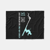 Ski Dad Funny Cute Winter Skiing Gift  フリースブランケット (正面(横))