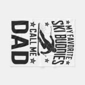 Ski Dad Humor Design Skiing Funny Skier  フリースブランケット (正面(横))
