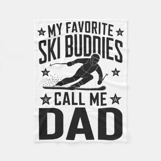 Ski Dad Humor Design Skiing Funny Skier  フリースブランケット (正面)