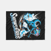 Ski Dinosaur Winter Sport Skier Dino Funny Skiing  フリースブランケット (正面(横))