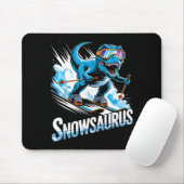 Ski Dinosaur Winter Sport Skier Dino Funny Skiing  マウスパッド (マウス)