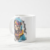 Ski Dog in Ski Googles  2 コーヒーマグカップ (正面左)