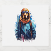 Ski Dog in Ski Googles  5 スパークリングワインラベル (シングルラベル)