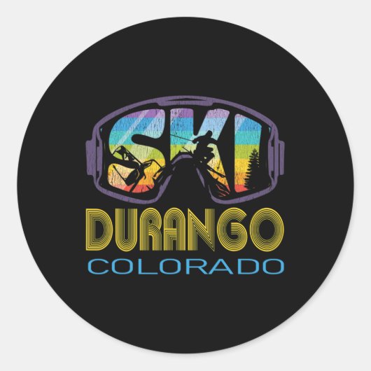 Ski Durango Colorado Skiing Vacation  ラウンドシール (正面)