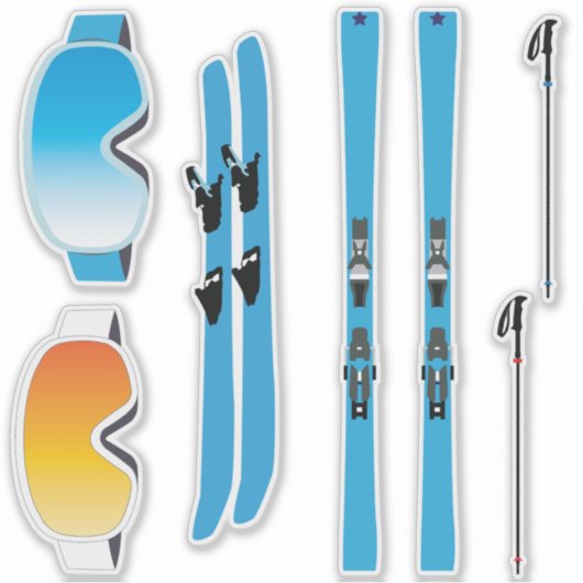 Ski Equipment Sticker Set シール (正面)