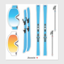 Ski Equipment Sticker Set シール