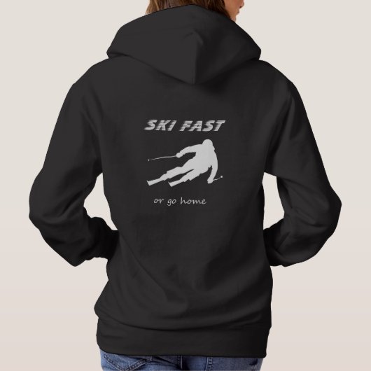 Ski Fast Or Go Home - Funny Alpine Skiing Gift パーカ (裏面)