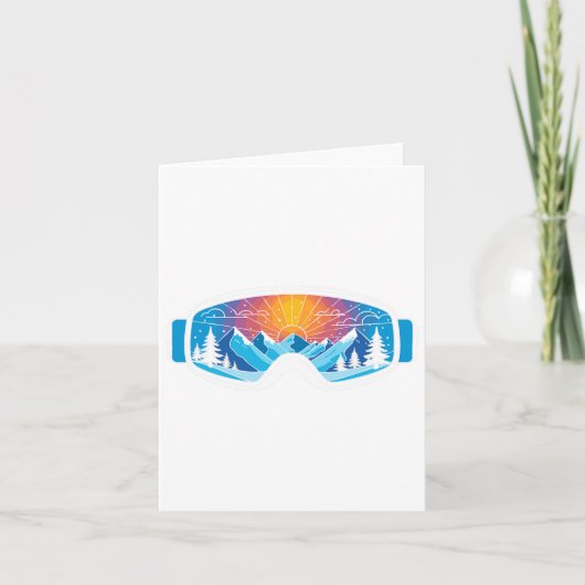 Ski Goggles Art Nature Mountains Minimalist Skiing カード (正面)