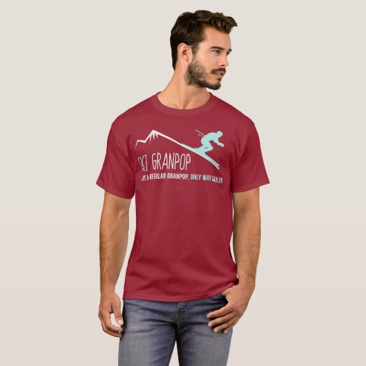 Ski Granpop Funny Cute Winter Skiing Gift Tシャツ (正面フル)