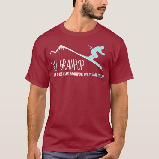 Ski Granpop  Funny Cute Winter Skiing Gift Tシャツ (正面)