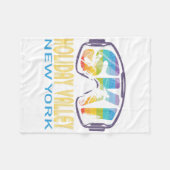 Ski Holiday Valley New York Skiing Vacation  フリースブランケット (正面(横))