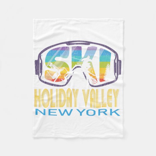 Ski Holiday Valley New York Skiing Vacation  フリースブランケット (正面)