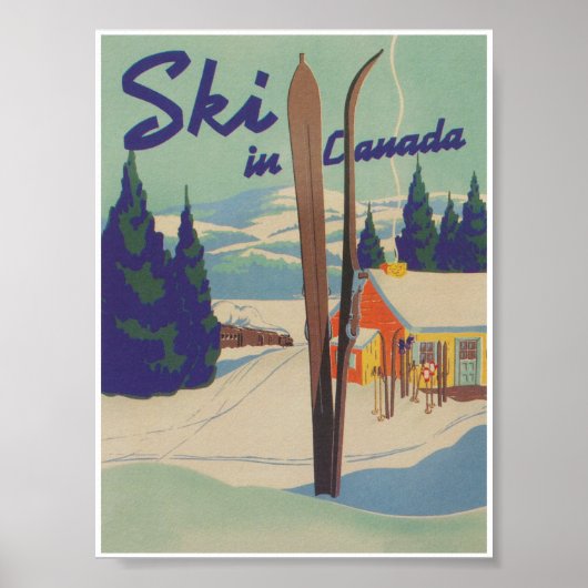 Ski in Canadaヴィンテージスキーポスター ポスター (正面)