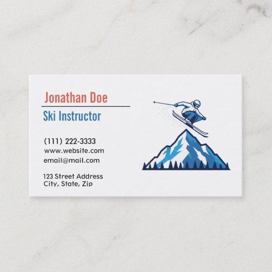Ski Instructor Business Card 名刺 (正面)