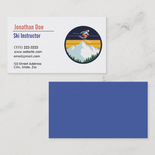 Ski Instructor Business Card 名刺 (正面/裏面)
