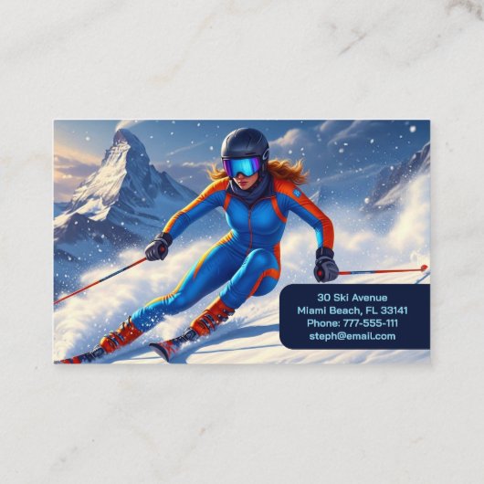 Ski Instructor Woman Alpine 名刺 (裏面)