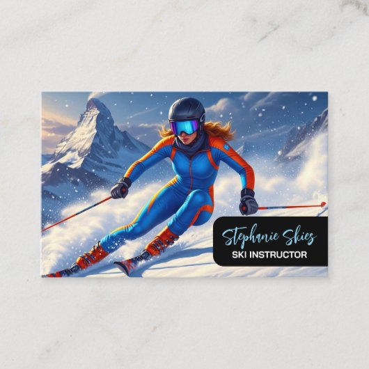 Ski Instructor Woman Alpine 名刺 (正面)
