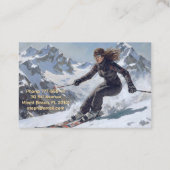 Ski Instructor Woman Skiing  名刺 (裏面)