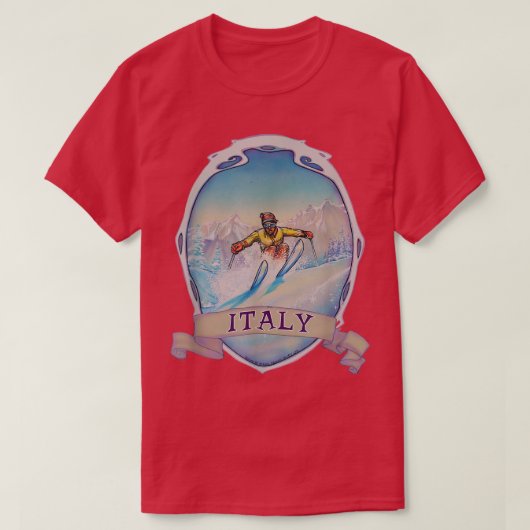 Ski Italy Vintage Snow Skiing Vacation584 Tシャツ (デザイン正面)