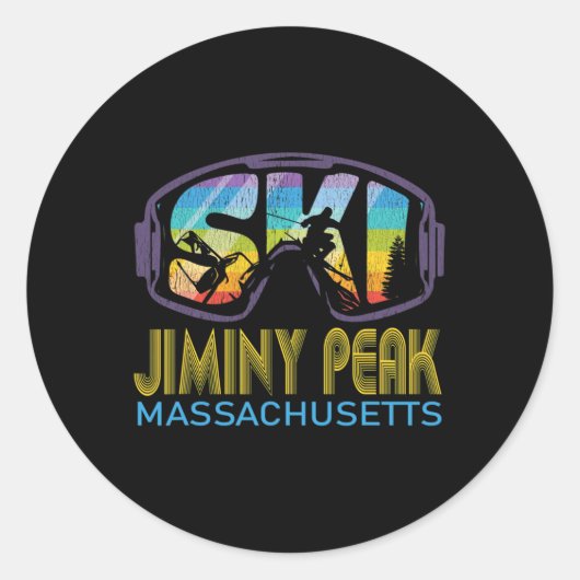 Ski Jiminy Peak Machusetts Skiing Vacation  ラウンドシール (正面)