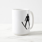 Ski Jumper Silhouette コーヒーマグカップ (正面右)