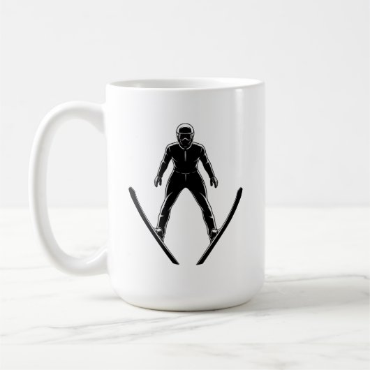 Ski Jumper Silhouette コーヒーマグカップ (左)