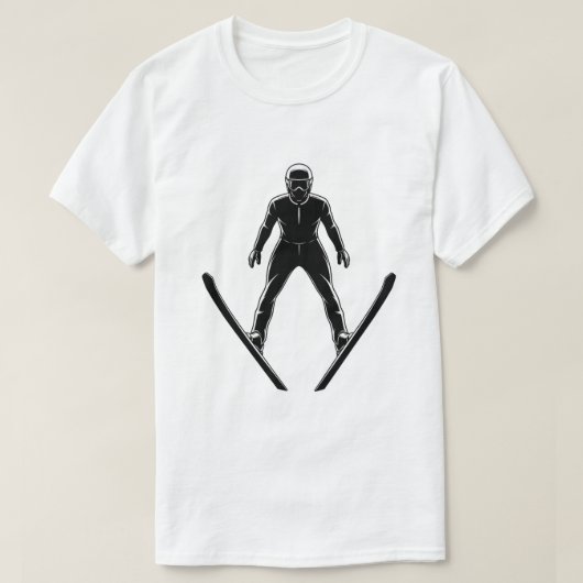 Ski Jumper Silhouette Tシャツ (デザイン正面)