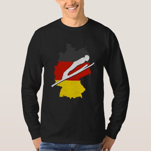 ski jumping germany ski flying winter sports ski j tシャツ (正面)