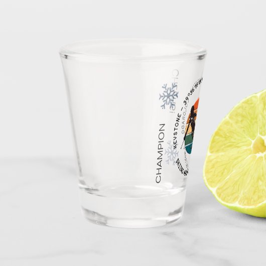 Ski Keystone, Colorado – ウィメンズスキーヤー,ブラック文字 ショットグラス (左)