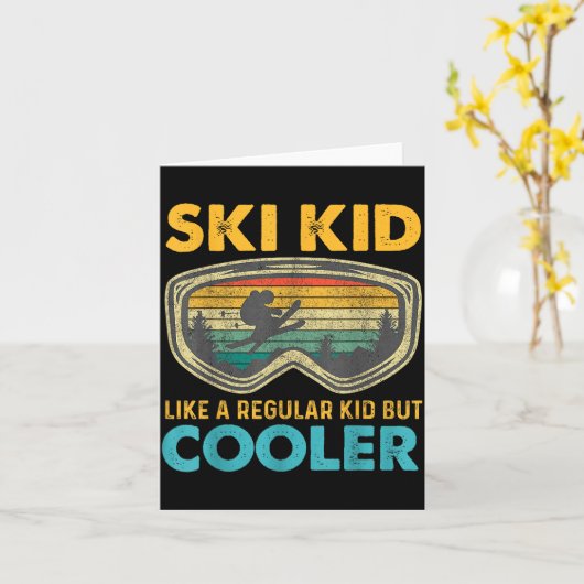 Ski Kid Like A Regular Kid But Cooler Skiing Lover カード (黄色い花)