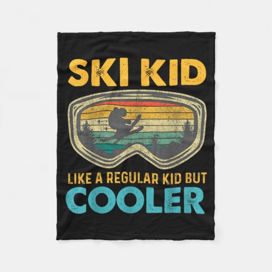 Ski Kid Like A Regular Kid But Cooler Skiing Lover フリースブランケット (正面)