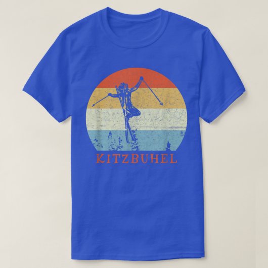 Ski Kitzbuhel, Austria Vintage Snow Skiing Vacatio Tシャツ (デザイン正面)