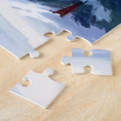 Ski Lift | Mountain Winter Watercolor Skiing ジグソーパズル (側面)