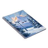 Ski Lift | Mountain Winter Watercolor Skiing ノートブック (右側)