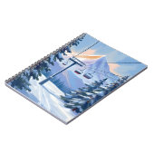 Ski Lift | Mountain Winter Watercolor Skiing ノートブック (左側)