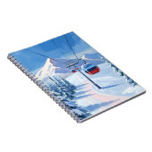 Ski Lift | Snow Mountain Gondola Watercolor ノートブック (右側)