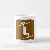Ski Lift Symbol Rustic Winter Sports Icon コーヒーマグカップ (中央)