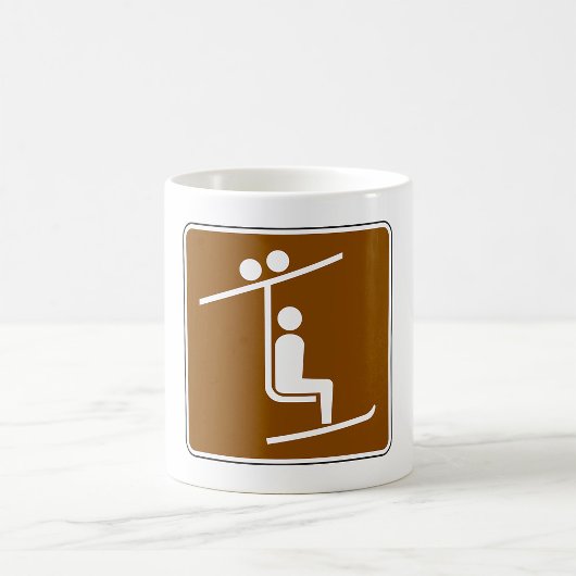 Ski Lift Symbol Rustic Winter Sports Icon コーヒーマグカップ