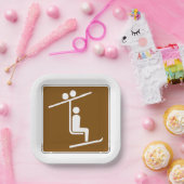 Ski Lift Symbol Rustic Winter Sports Icon ペーパープレート (パーティー)