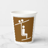 Ski Lift Symbol Rustic Winter Sports Icon 紙コップ (正面)