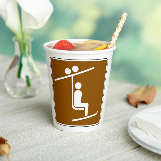 Ski Lift Symbol Rustic Winter Sports Icon 紙コップ