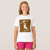 Ski Lift Symbol Rustic Winter Sports Icon Tシャツ (正面フル)