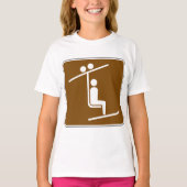 Ski Lift Symbol Rustic Winter Sports Icon Tシャツ (正面)
