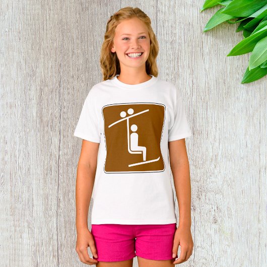 Ski Lift Symbol Rustic Winter Sports Icon Tシャツ