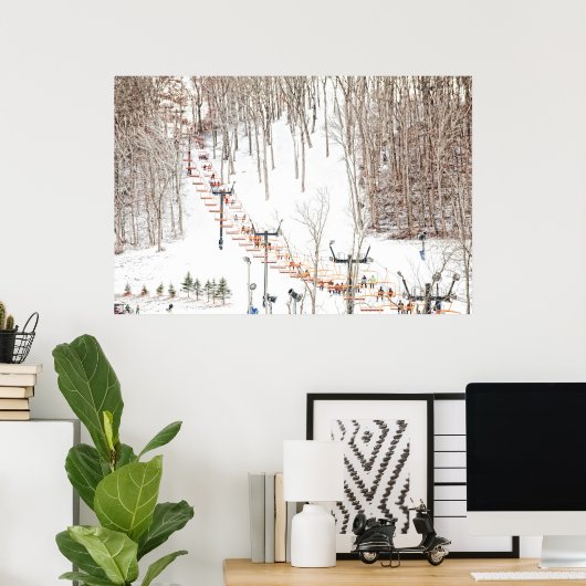 Ski Lift Wall Art ポスター (ホームオフィス)