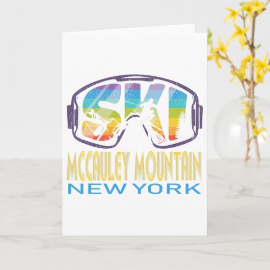 Ski Mccauley Mountain New York Skiing Vacation  カード (黄色い花)
