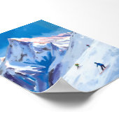 Ski Mountain Slopes Winter Watercolor ポスター (角)