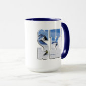 SKI - Mountain Winter Sports Design マグカップ (正面右)